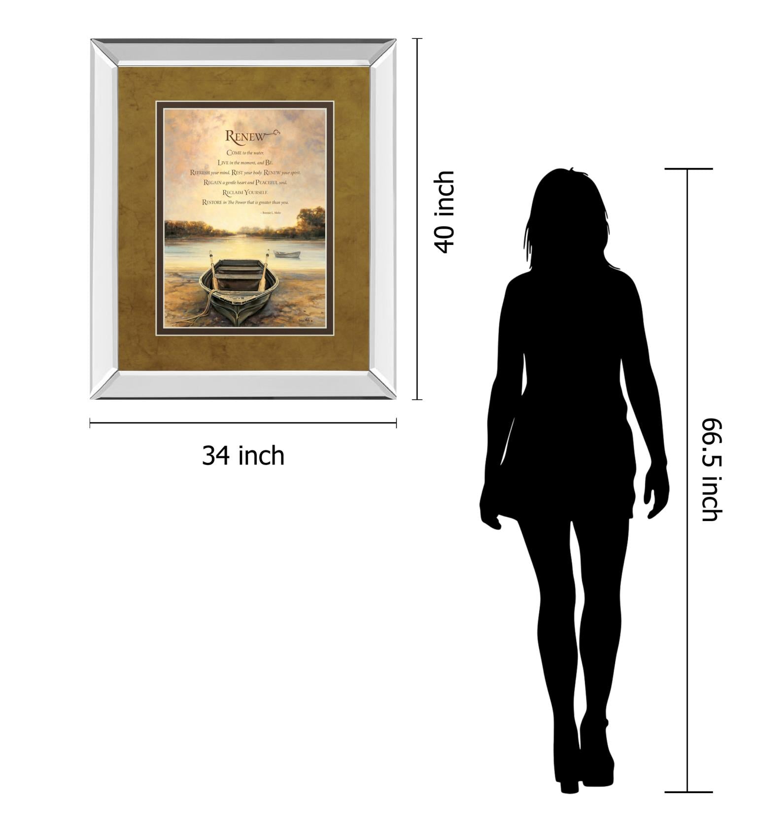 Mirrored Frame Renew By Bonnie Mohr 34X40 Mirror Frame Print