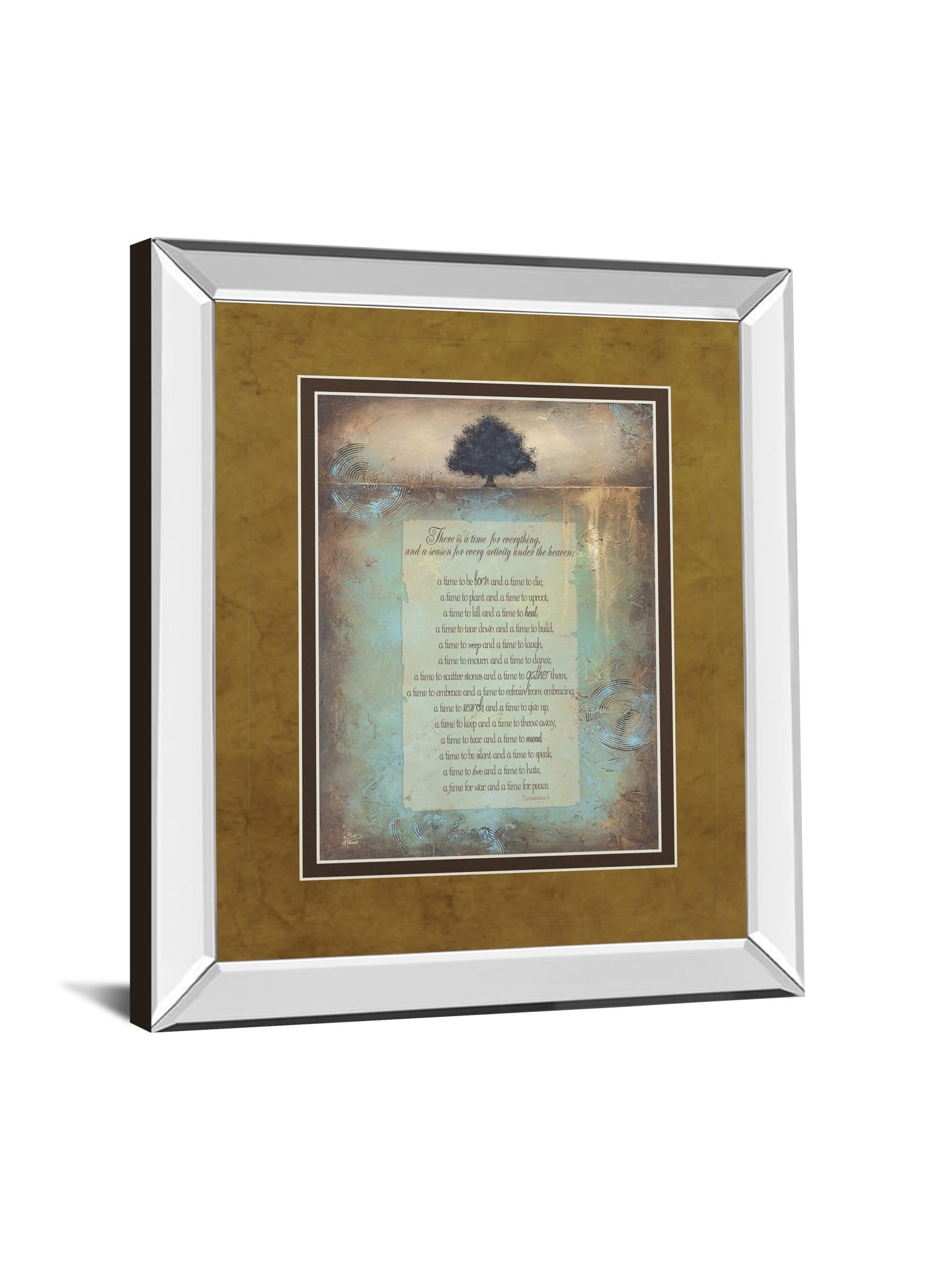 Mirrored Frame Time For Everything By Brit Hallowell 34X40 Mirror Frame Print