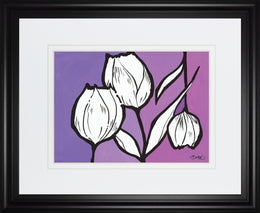 Flowers In Unity - Purple By David Bromstad 34X40 Framed Print