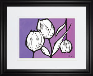 Flowers In Unity - Purple By David Bromstad 34X40 Framed Print