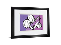 Flowers In Unity - Purple By David Bromstad 34X40 Framed Print