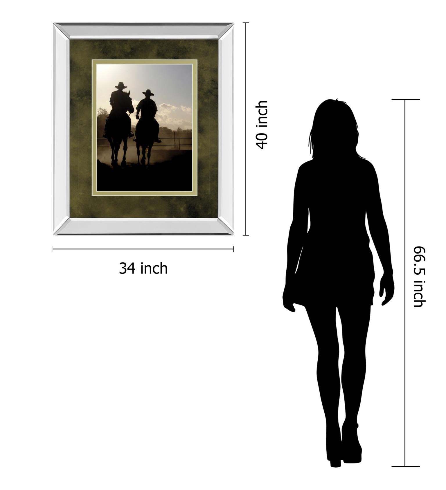 Mirrored Frame Cavaliers By Yann Siwiak 34X40 Mirror Frame Print