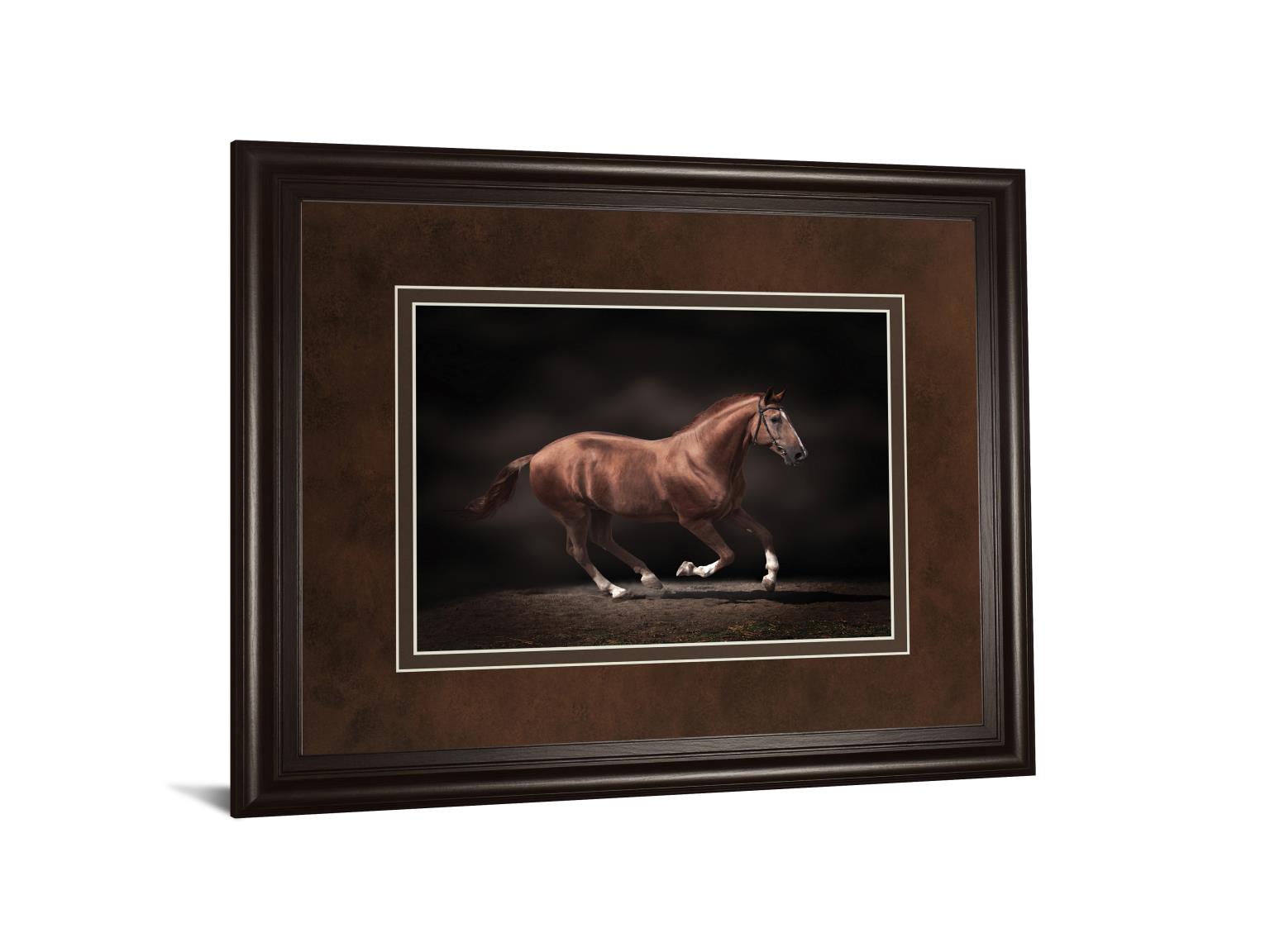 Stallion On Black By Edoma 34X40 Framed Print