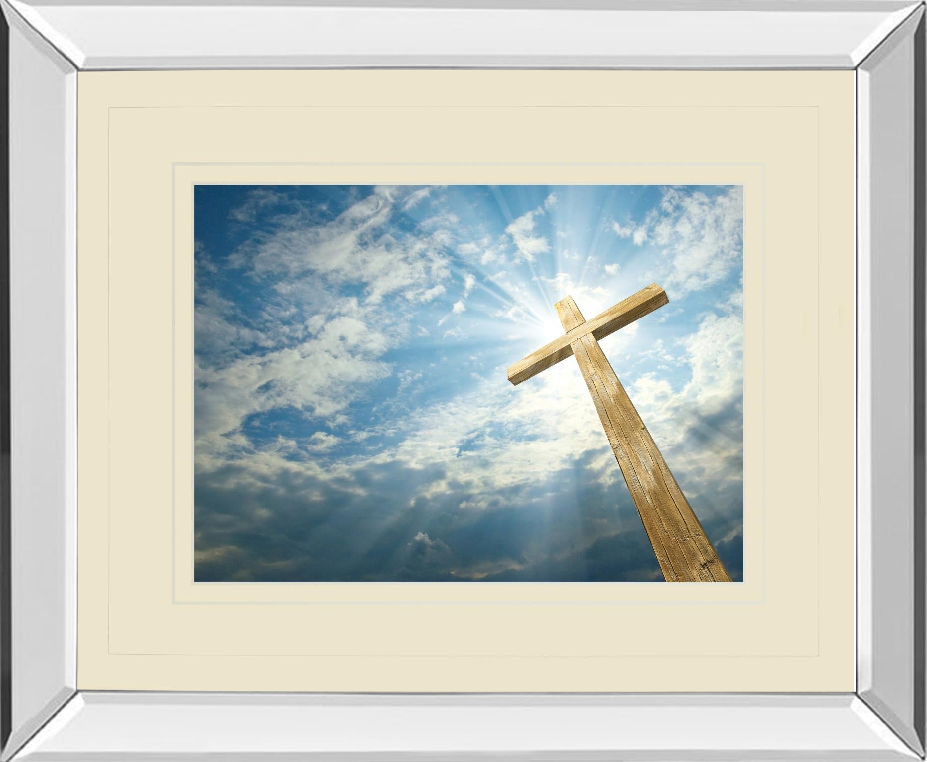 Mirrored Frame Cross In The Sky By Viadischern 34X40 Mirror Frame Print