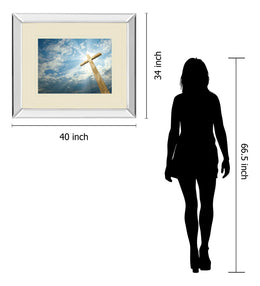 Mirrored Frame Cross In The Sky By Viadischern 34X40 Mirror Frame Print