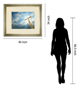 Cross In The Sky By Viadischern 34X40 Framed Print