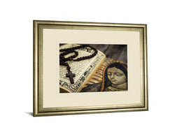 Rosary In Bible By Kbuntu 34X40 Framed Print