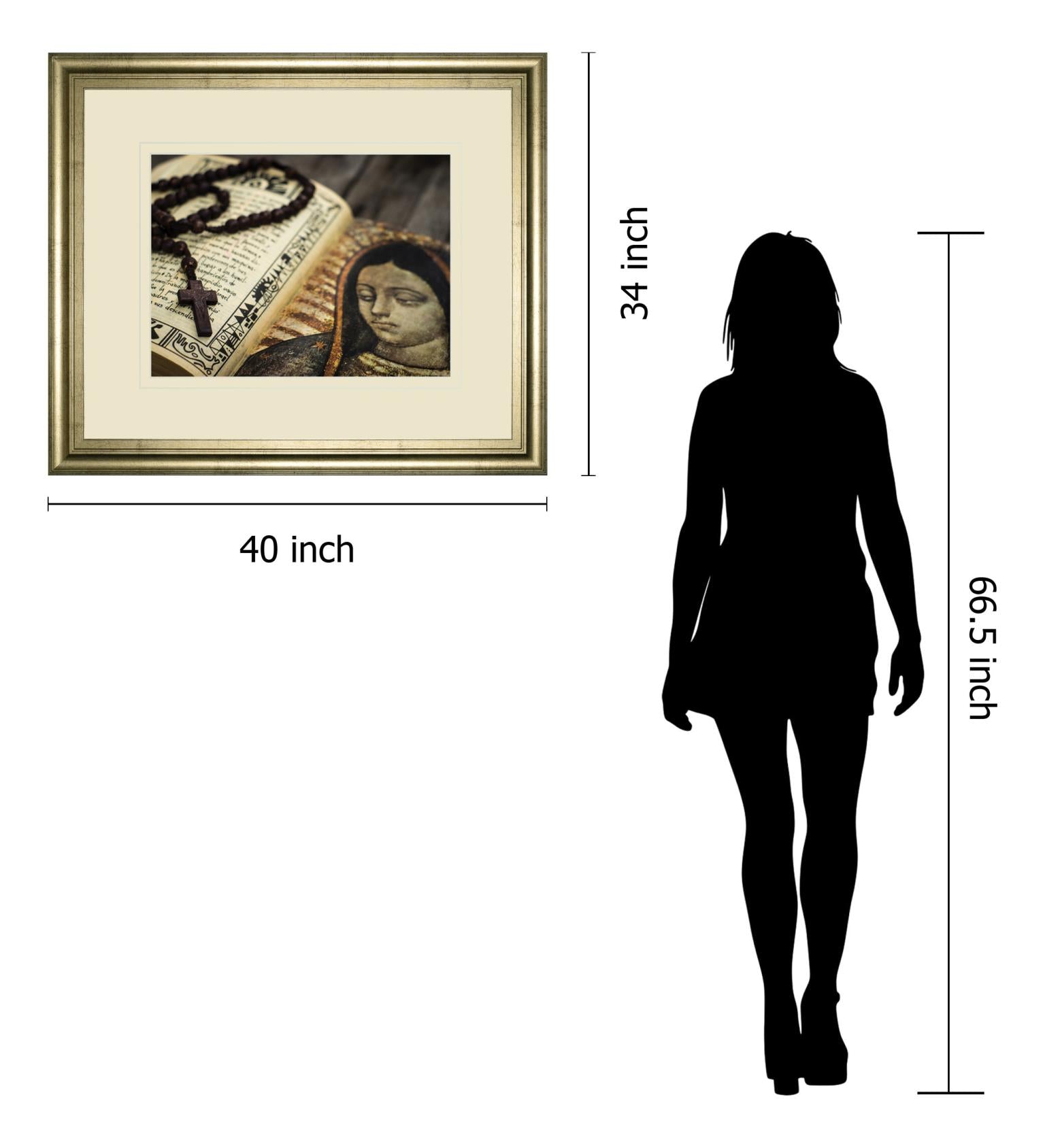 Rosary In Bible By Kbuntu 34X40 Framed Print