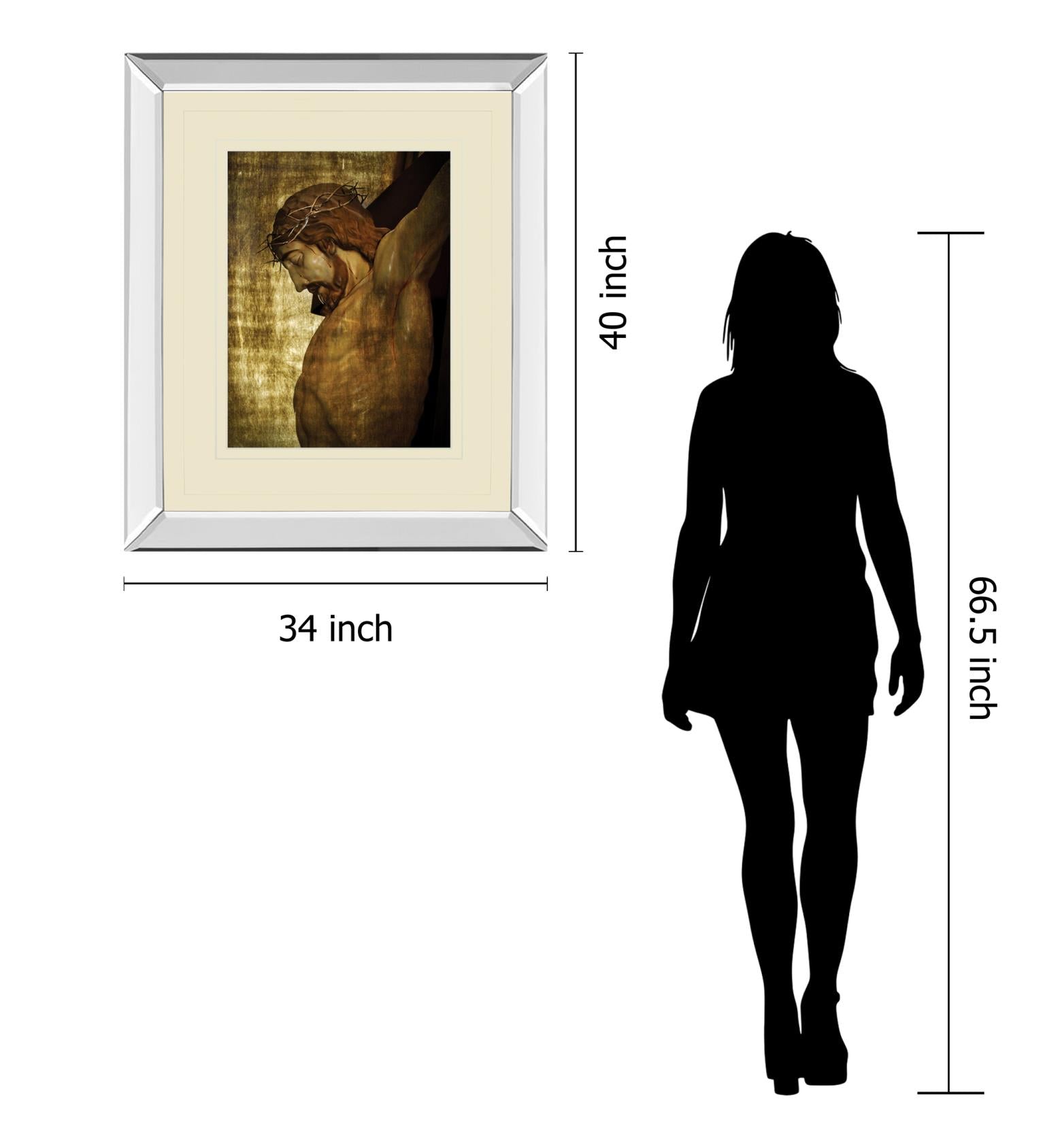 Mirrored Frame Jesus Christ By Nito 34X40 Mirror Frame Print