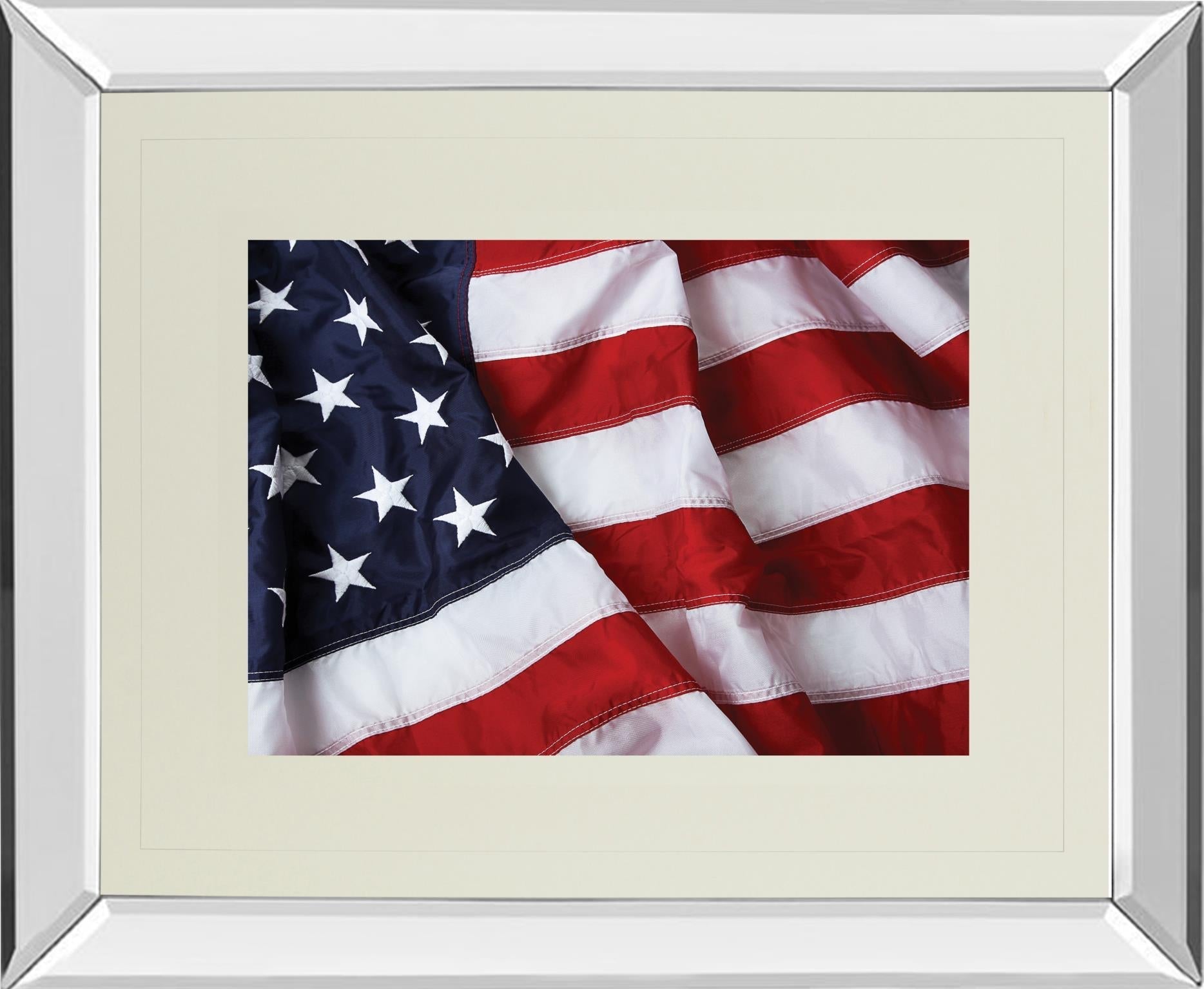 Mirrored Frame American Flag By Kikk 34X40 Mirror Frame Print