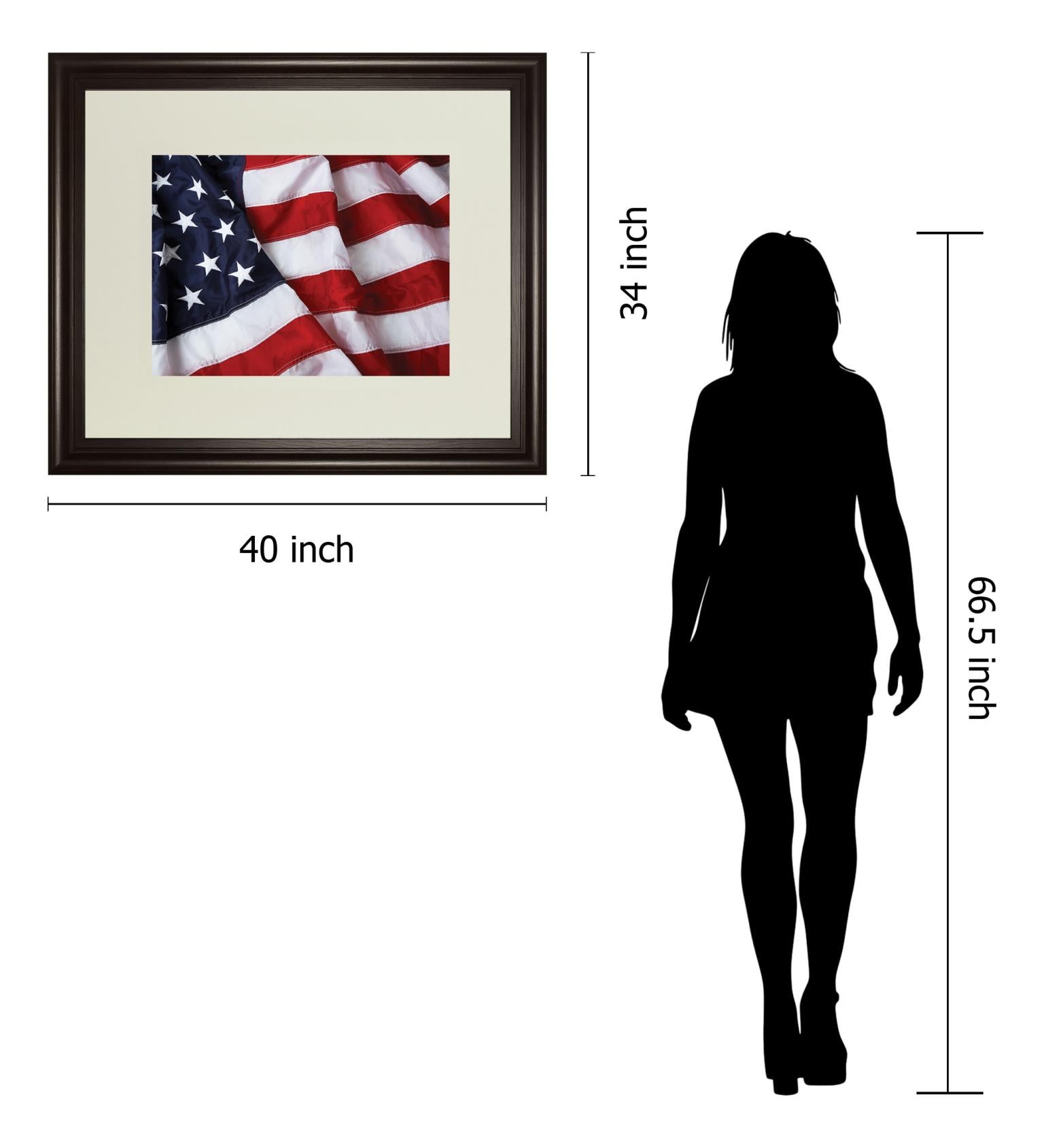 American Flag By Kikk 34X40 Framed Print