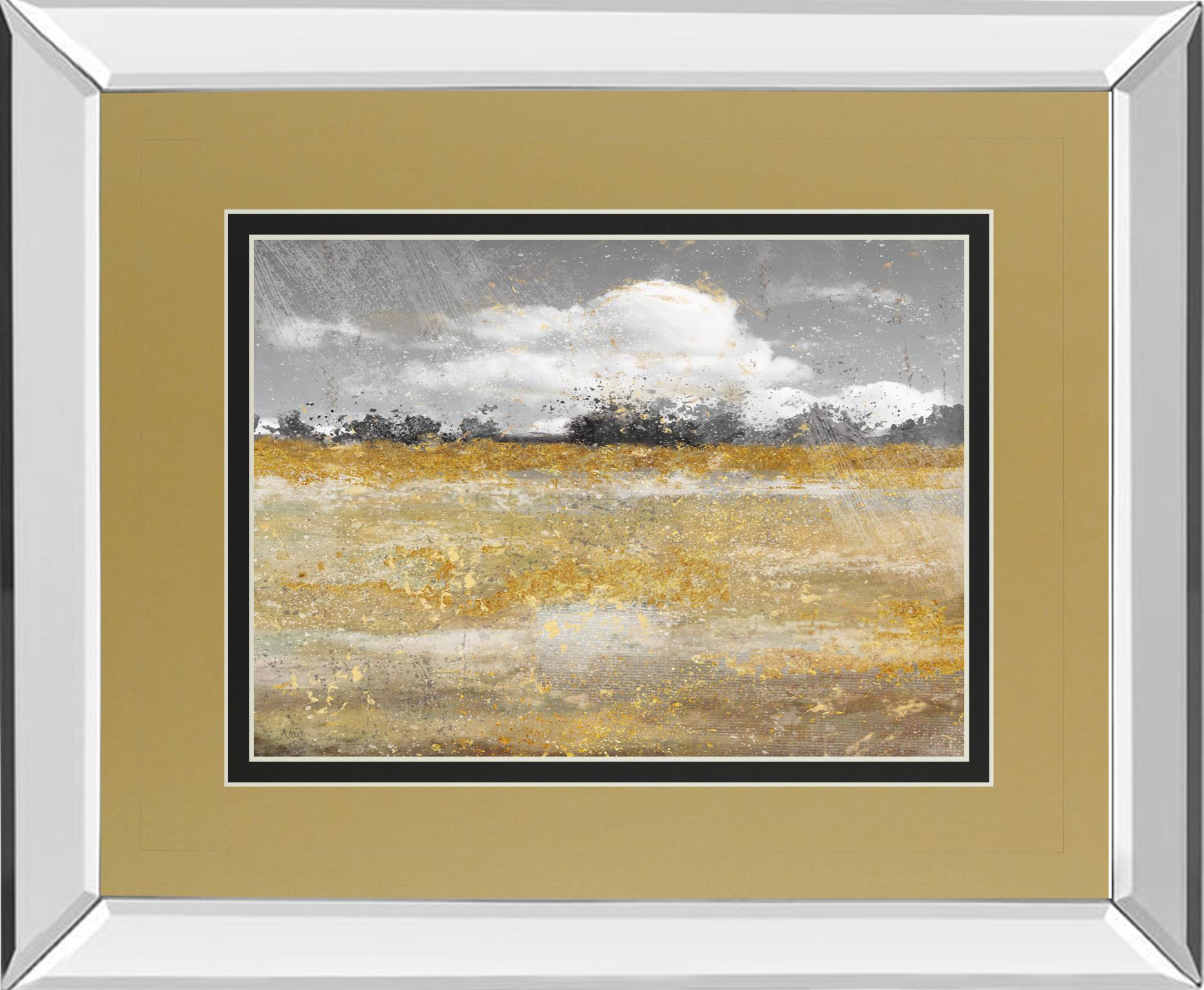 Mirrored Frame Meadow Shimmer Ii By Nan 34X40 Mirror Frame Print