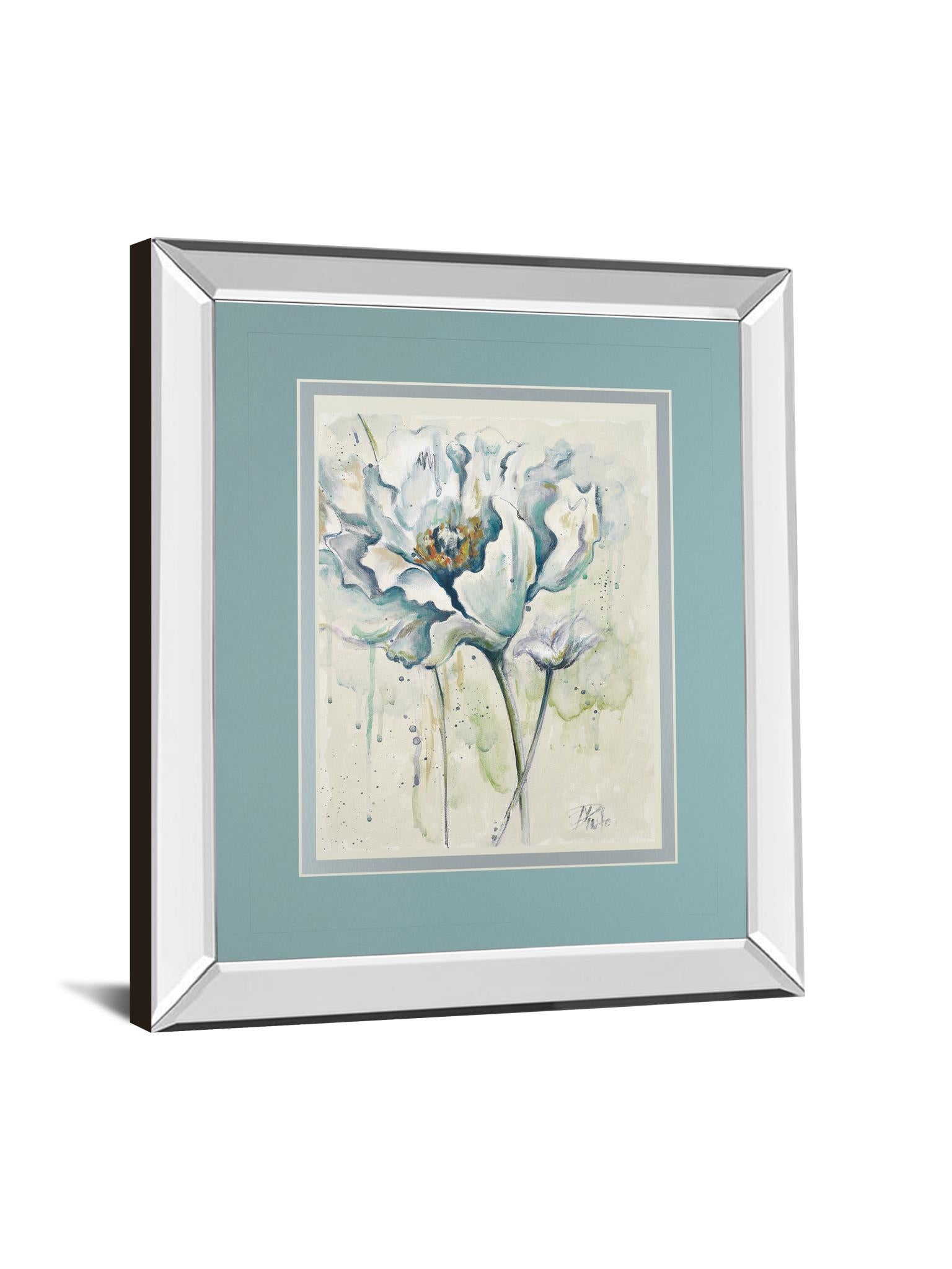 Mirrored Frame Fresh Poppies I  By Patricia Pinto 34X40 Mirror Frame Print