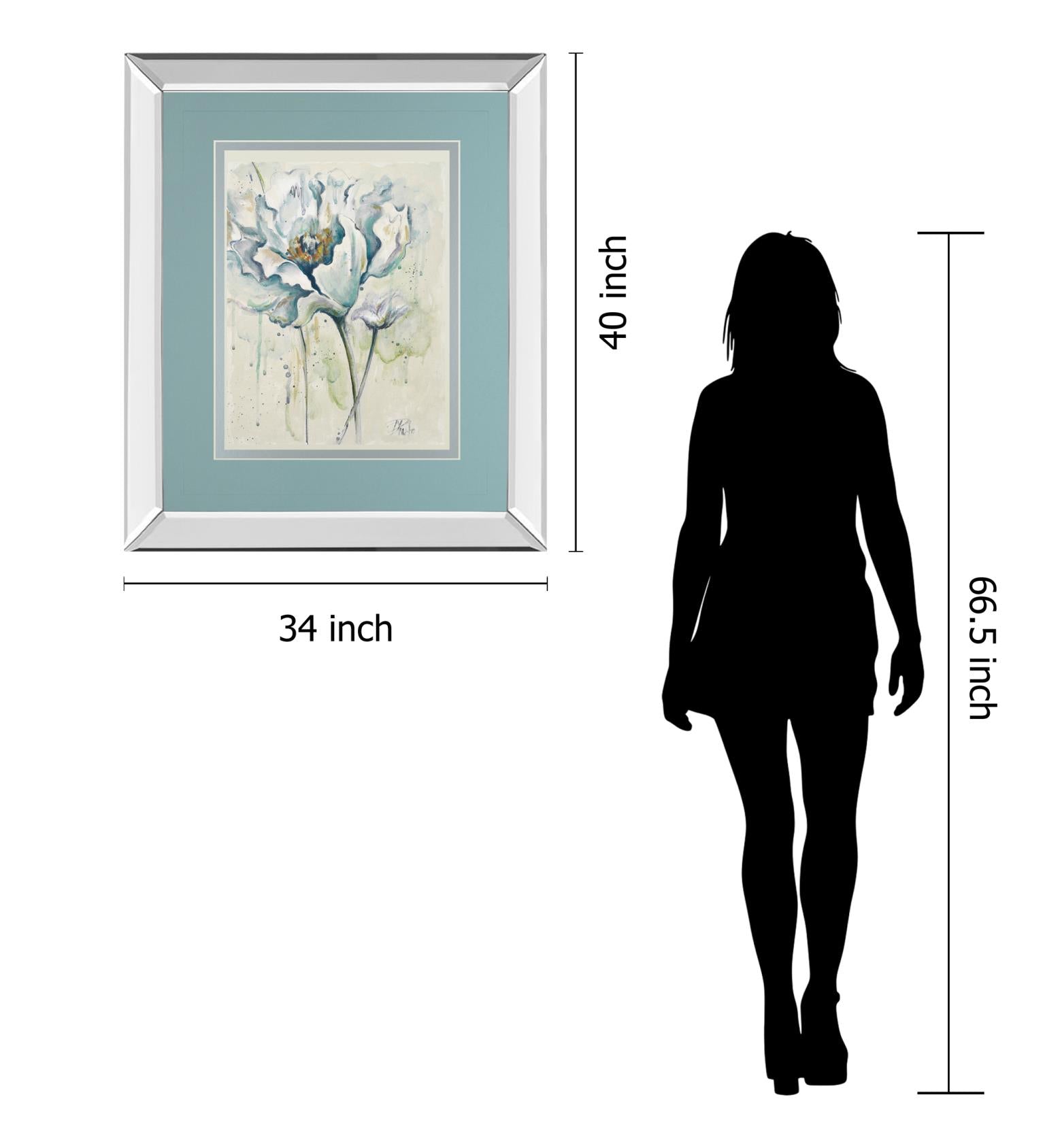 Mirrored Frame Fresh Poppies I  By Patricia Pinto 34X40 Mirror Frame Print