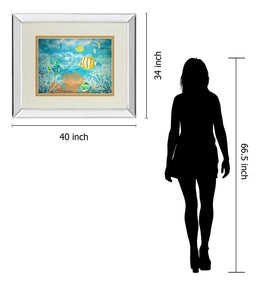 Mirrored Frame Under The Sea By Julie Derice 34X40 Mirror Frame Print
