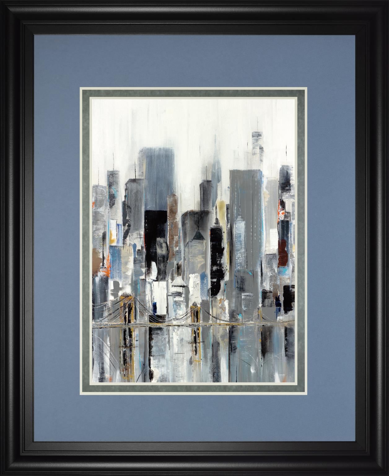 City Bridge By Aziz Kadmiri 34X40 Framed Print