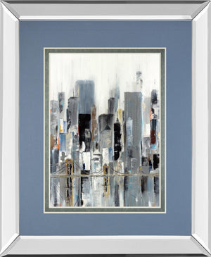 Mirrored Frame City Bridge By Aziz Kadmiri 34X40 Mirror Frame Print