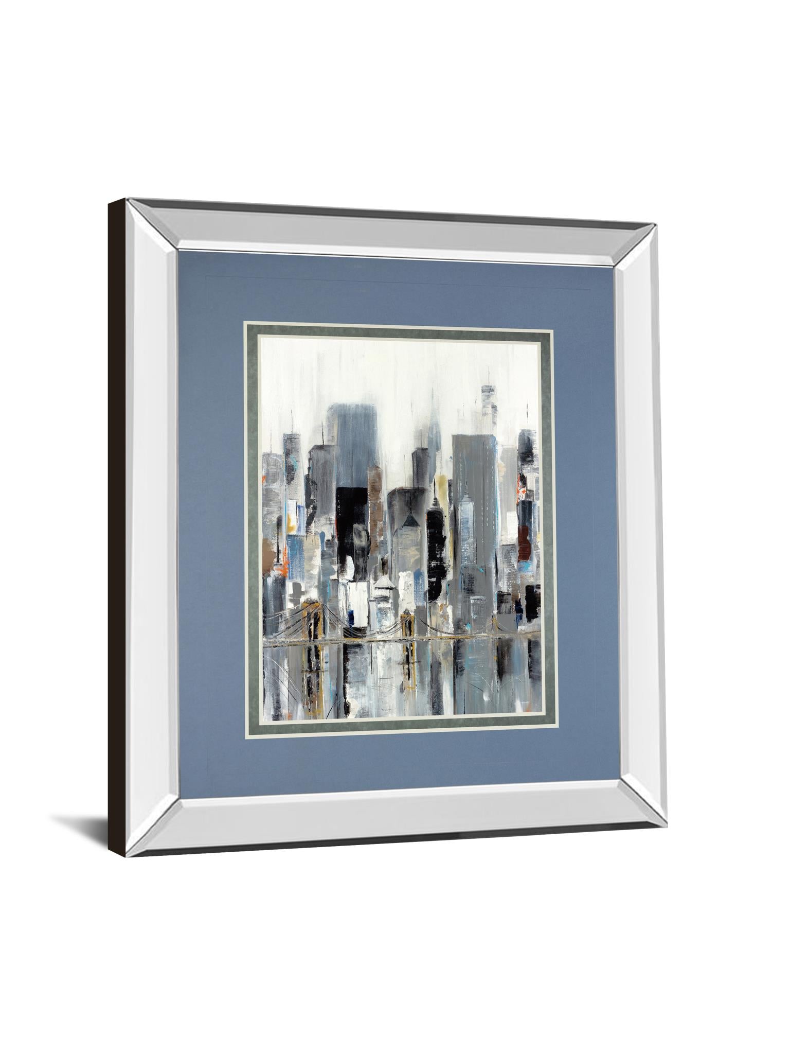 Mirrored Frame City Bridge By Aziz Kadmiri 34X40 Mirror Frame Print