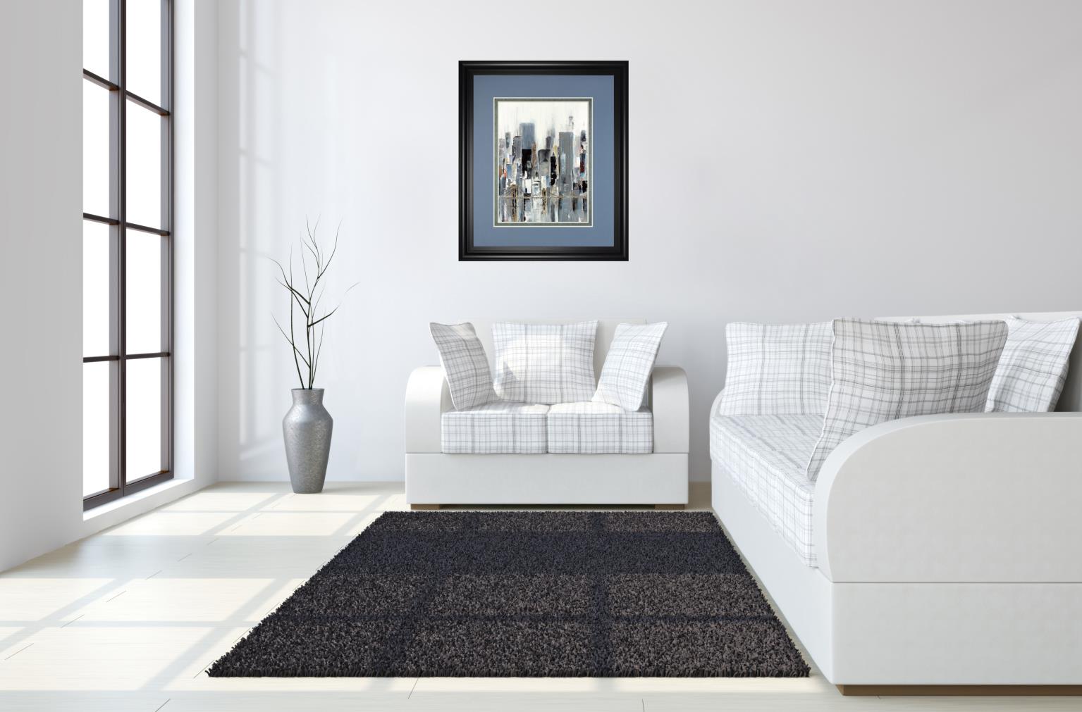 City Bridge By Aziz Kadmiri 34X40 Framed Print
