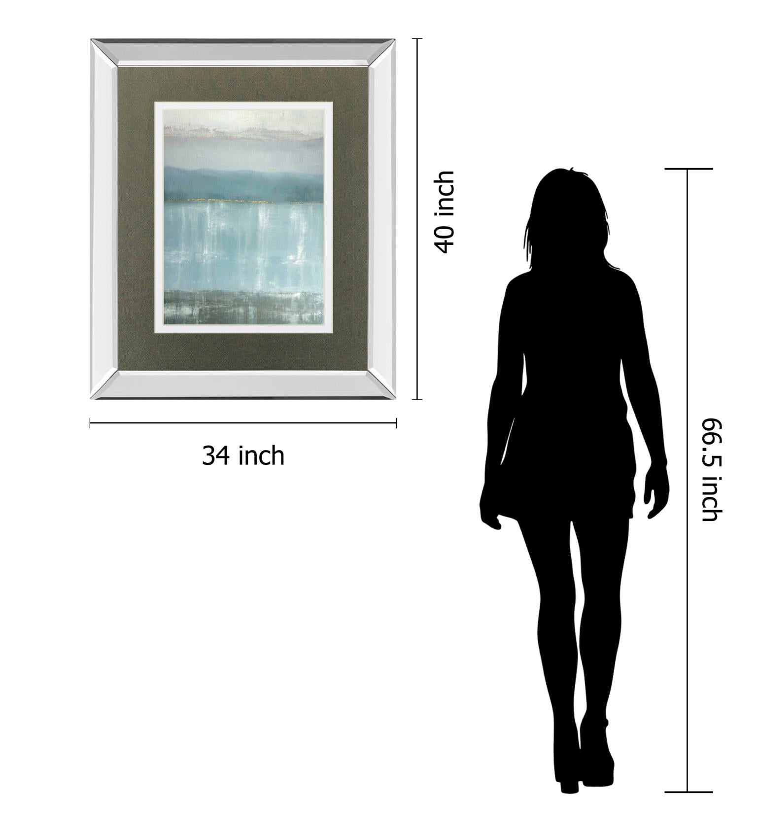 Mirrored Frame Twilight Blues By Caroline Gold  ***Monl*** 34X40 Mirror Frame Print