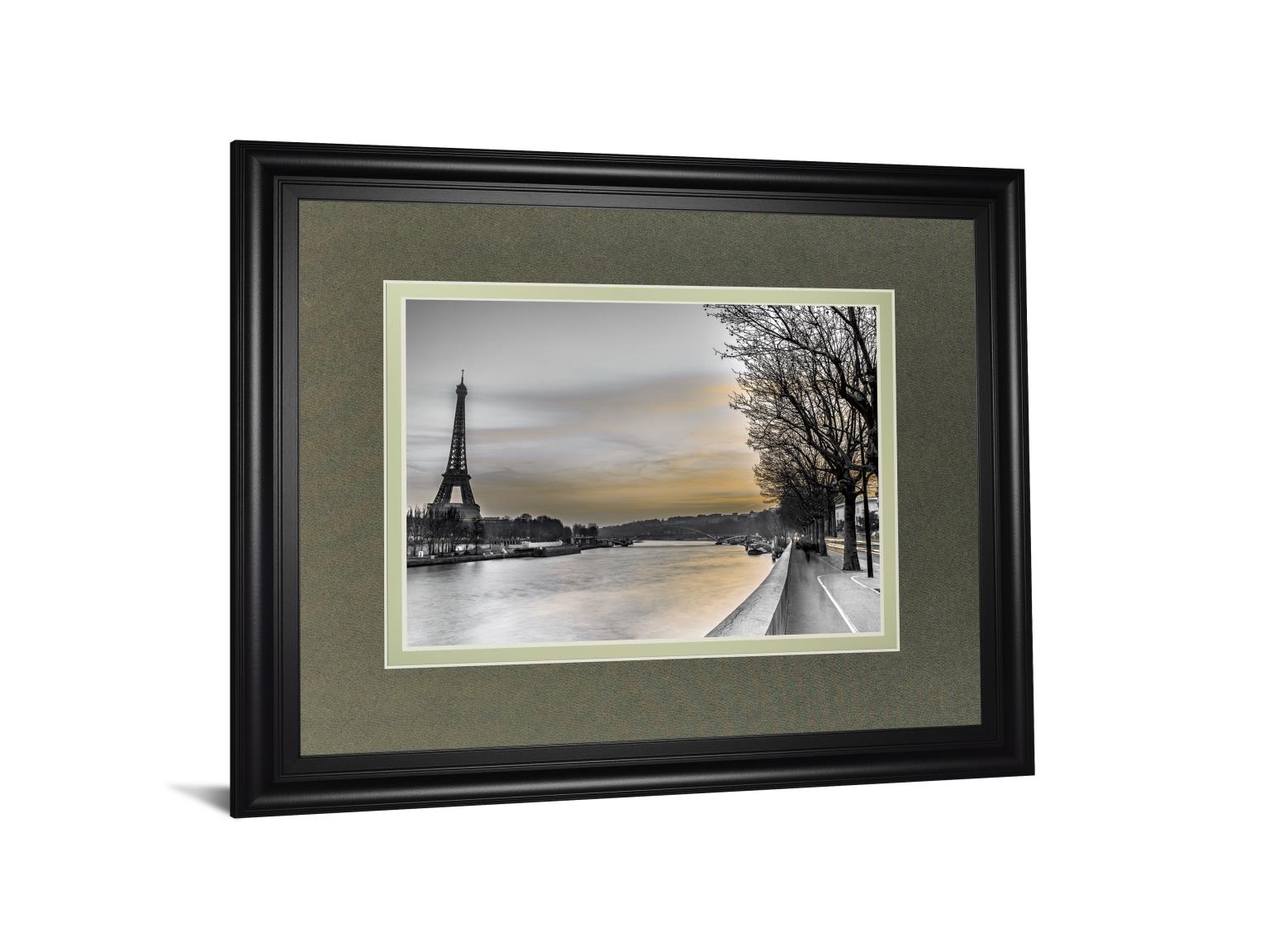 River Seine And The Eiffel Tower By Assaf Frank 34X40 Framed Print