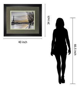 River Seine And The Eiffel Tower By Assaf Frank 34X40 Framed Print
