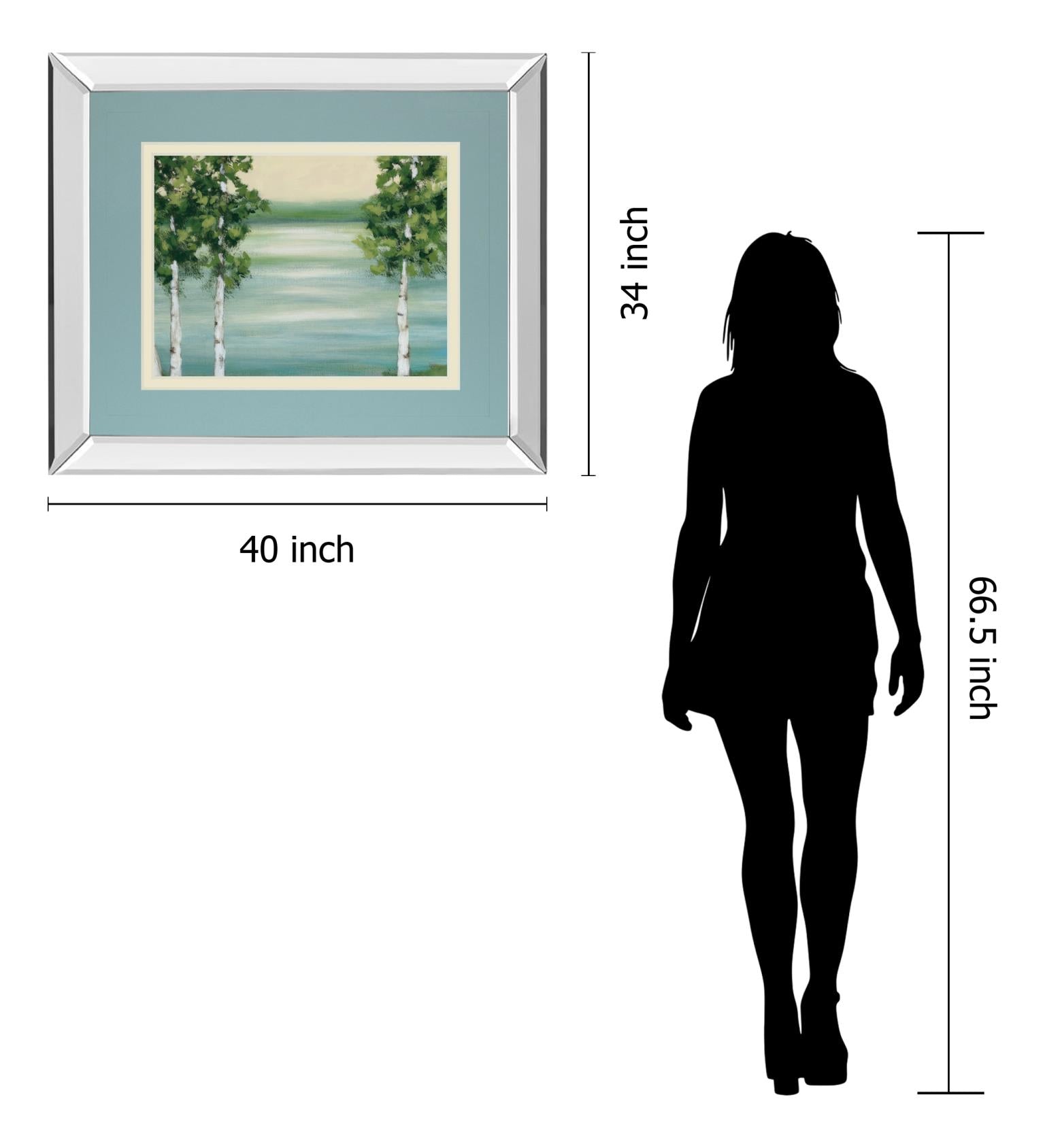 Mirrored Frame Quiet Lake By Rita Vindeszia 34X40 Mirror Frame Print