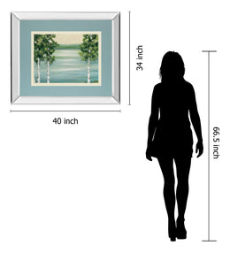 Mirrored Frame Quiet Lake By Rita Vindeszia 34X40 Mirror Frame Print