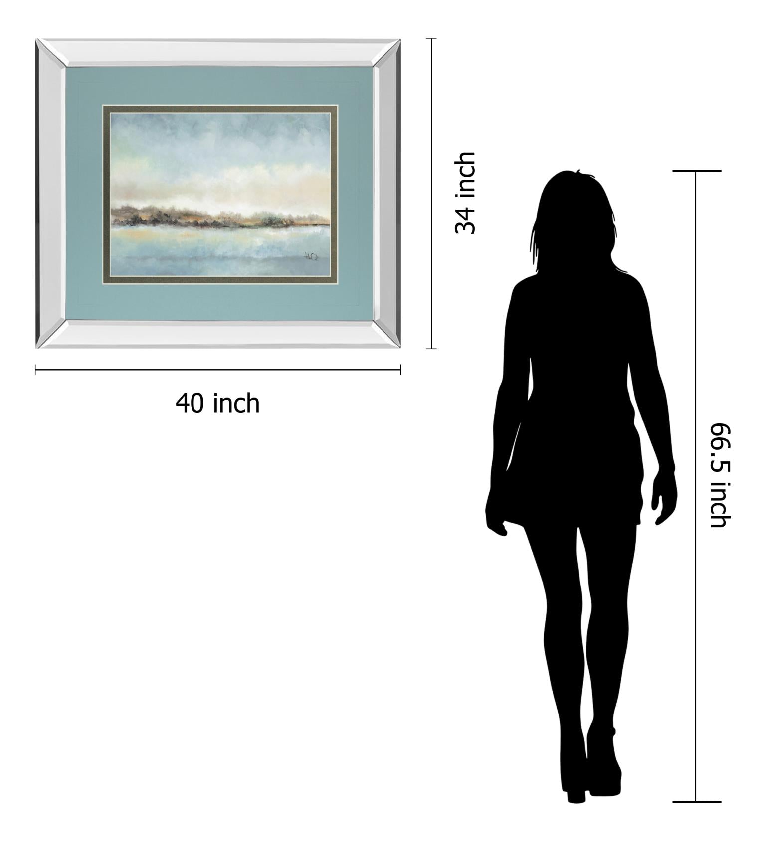 Mirrored Frame Calm Horizon By Tita Quintero 34X40 Mirror Frame Print