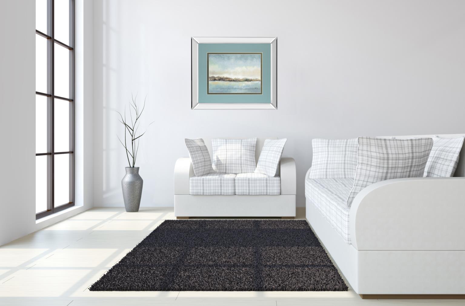Mirrored Frame Calm Horizon By Tita Quintero 34X40 Mirror Frame Print