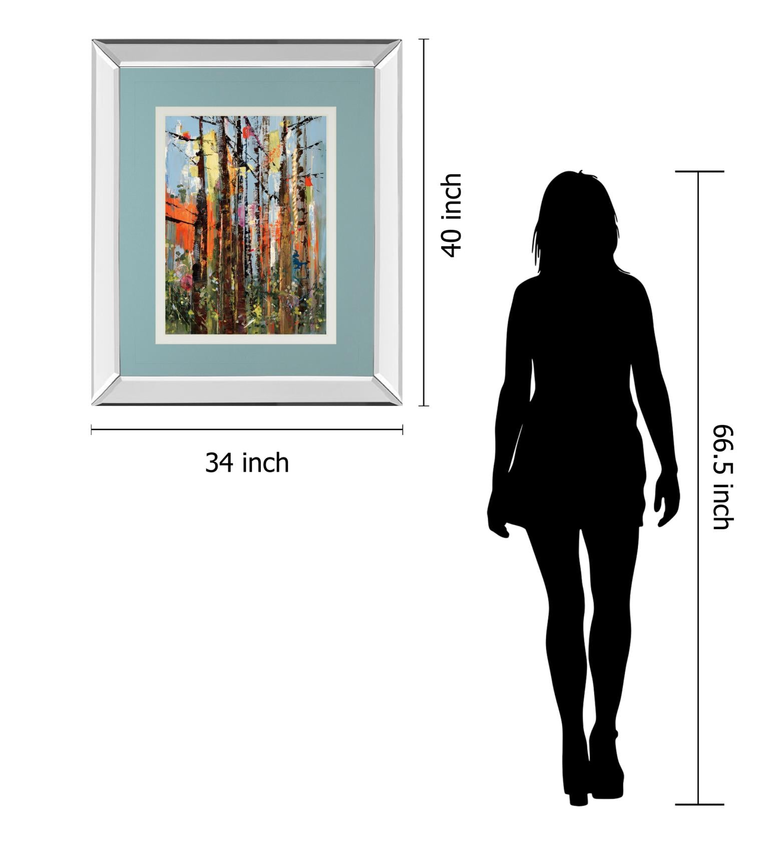 Mirrored Frame Eclectic Forest By Rebecca Meyers 34X40 Mirror Frame Print