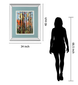 Mirrored Frame Eclectic Forest By Rebecca Meyers 34X40 Mirror Frame Print