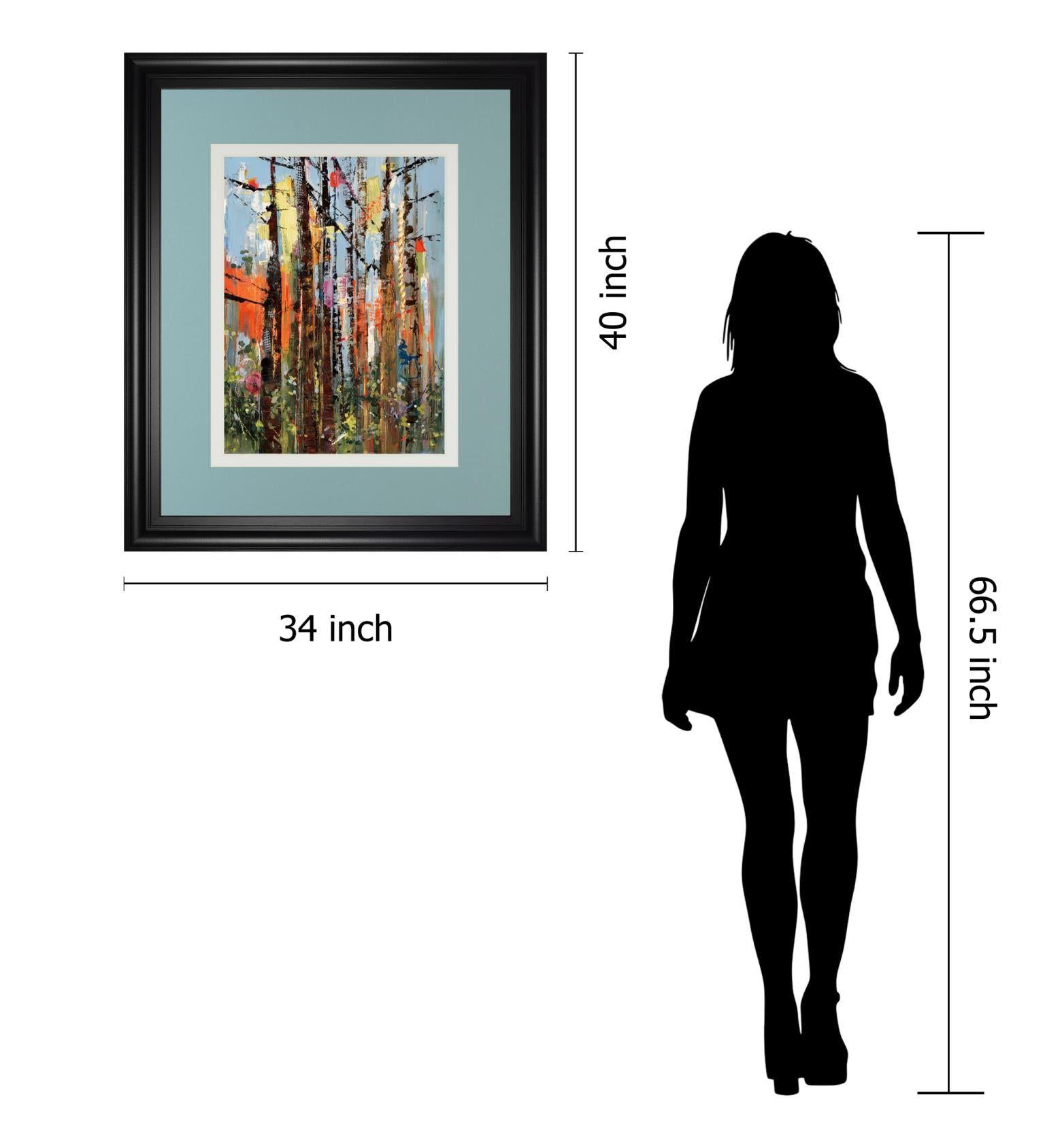 Eclectic Forest By Rebecca Meyers 34X40 Framed Print