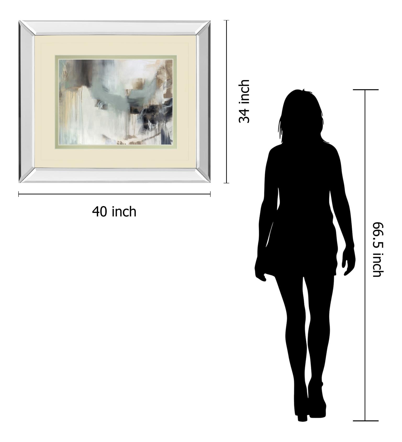 Mirrored Frame Argentum By Cat Tesla 34X40 Mirror Frame Print