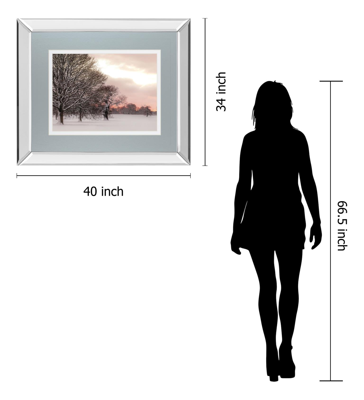 Mirrored Frame Rosy Sunset By Frank Assaf 34X40 Mirror Frame Print