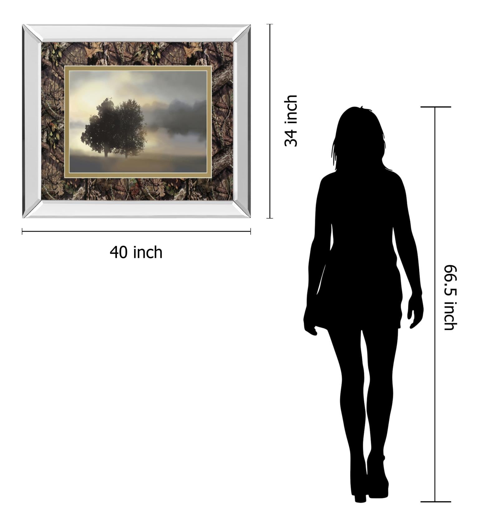 Mirrored Frame Misty Morning By Nan ***Monl*** 34X40 Mirror Frame Print