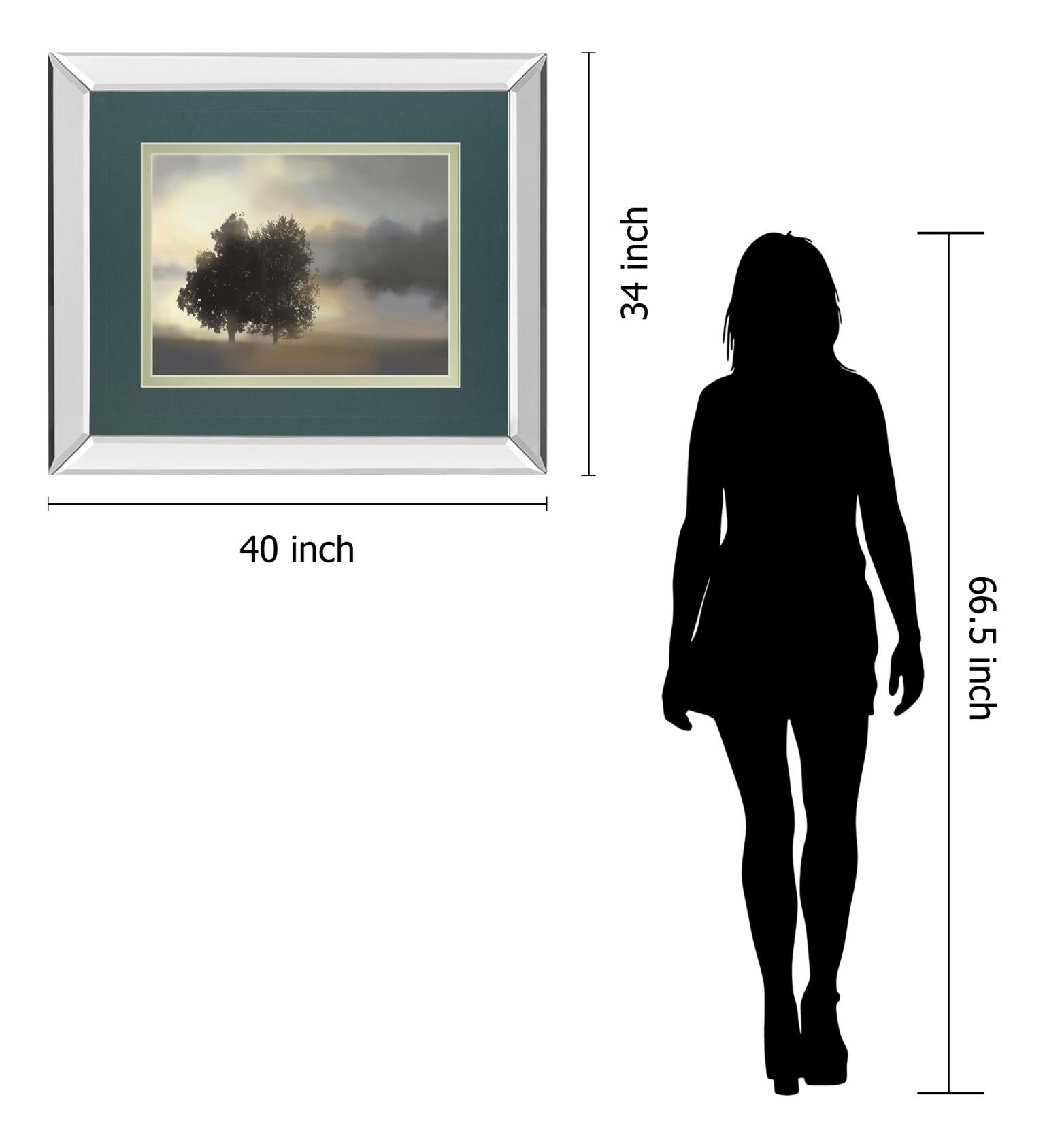 Mirrored Frame Misty Morning By Nan ***Monl*** 34X40 Mirror Frame Print