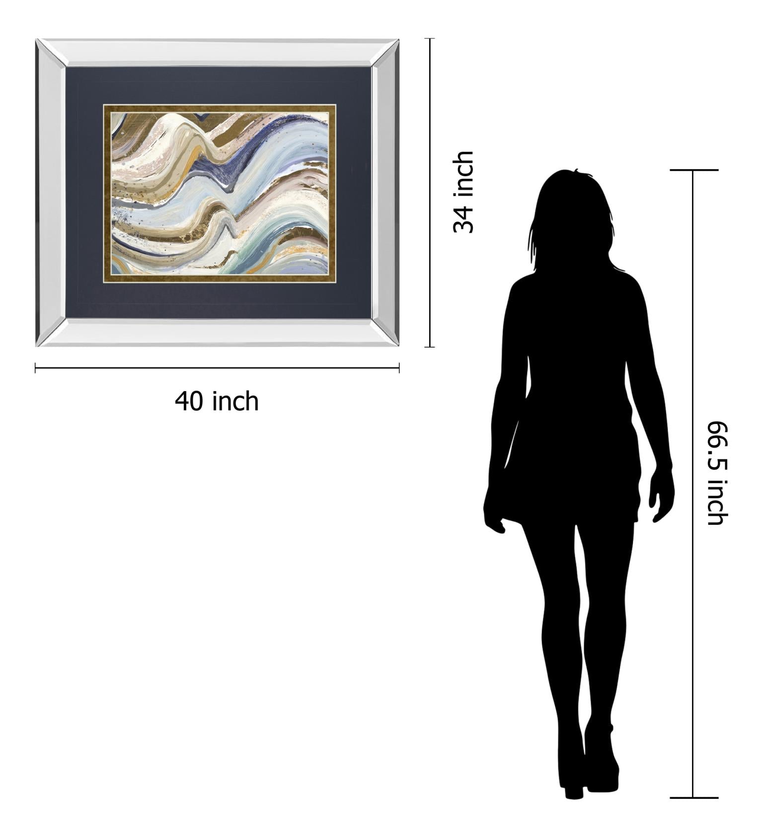 Mirrored Frame Earth Tone New Concept By Patricia Pinto 34X40 Mirror Frame Print