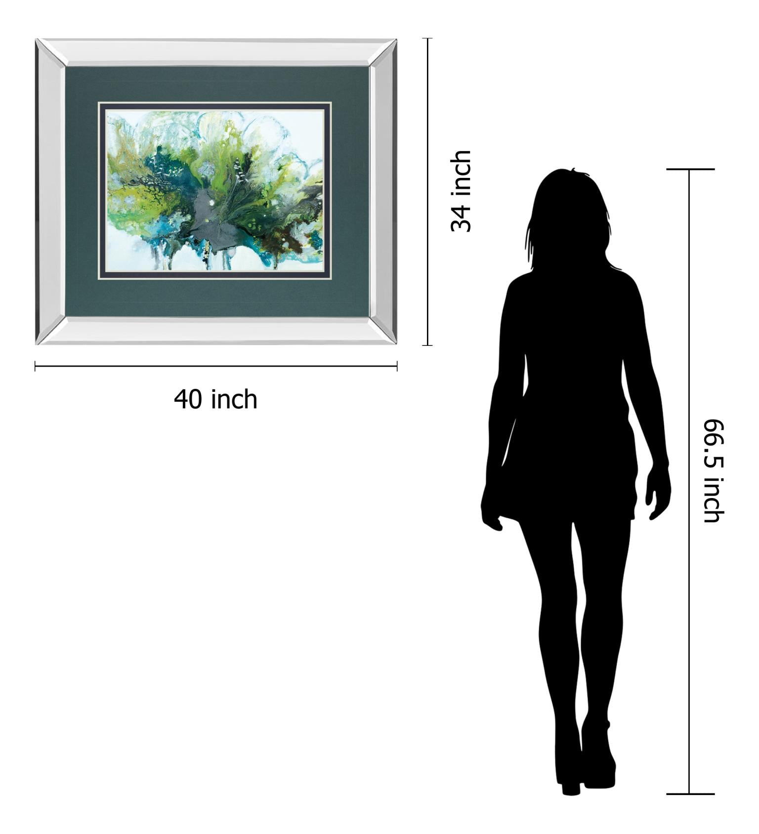 Mirrored Frame Imperial Frost By N. Barnes 34X40 Mirror Frame Print