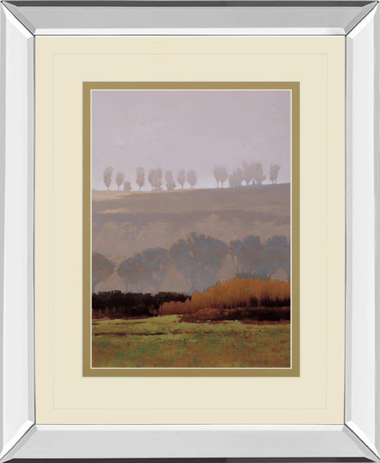 Mirrored Frame Trees Above The River By M. Bohne 34X40 Mirror Frame Print