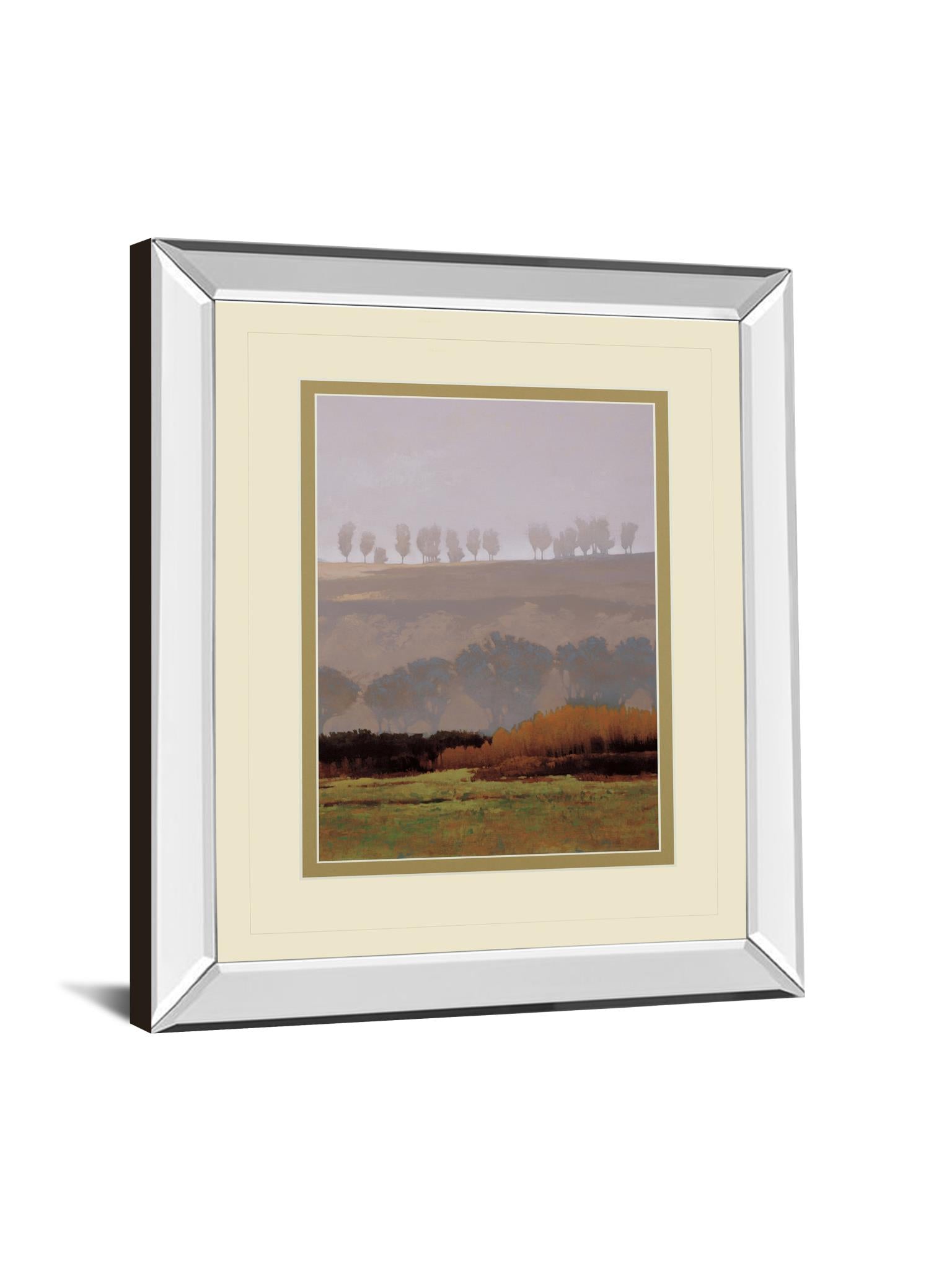 Mirrored Frame Trees Above The River By M. Bohne 34X40 Mirror Frame Print