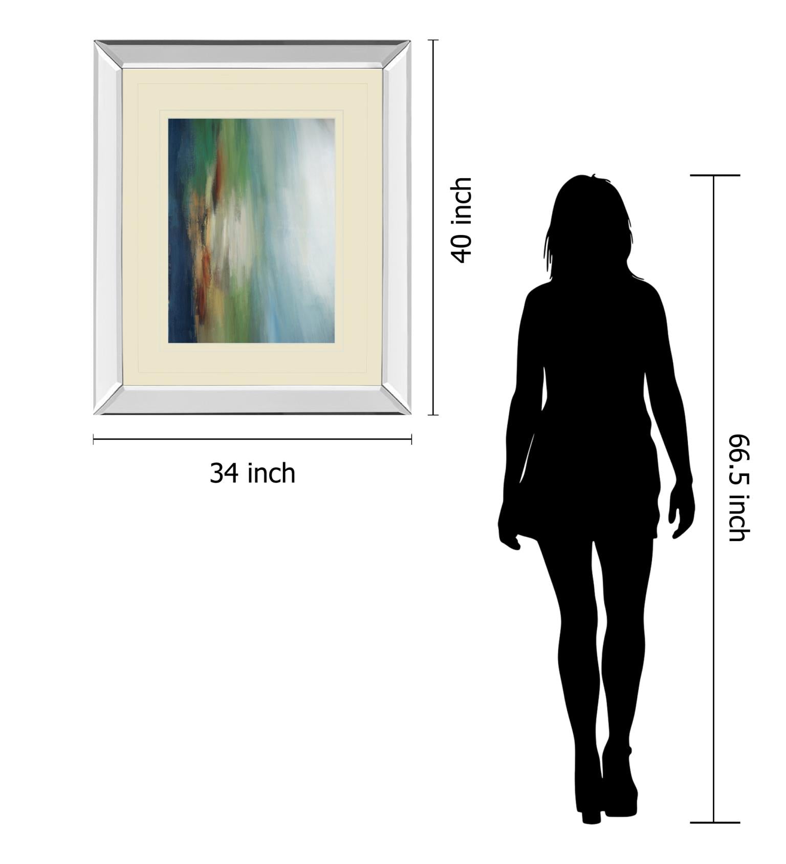 Mirrored Frame First Light By S. D'Auguiar 34X40 Mirror Frame Print