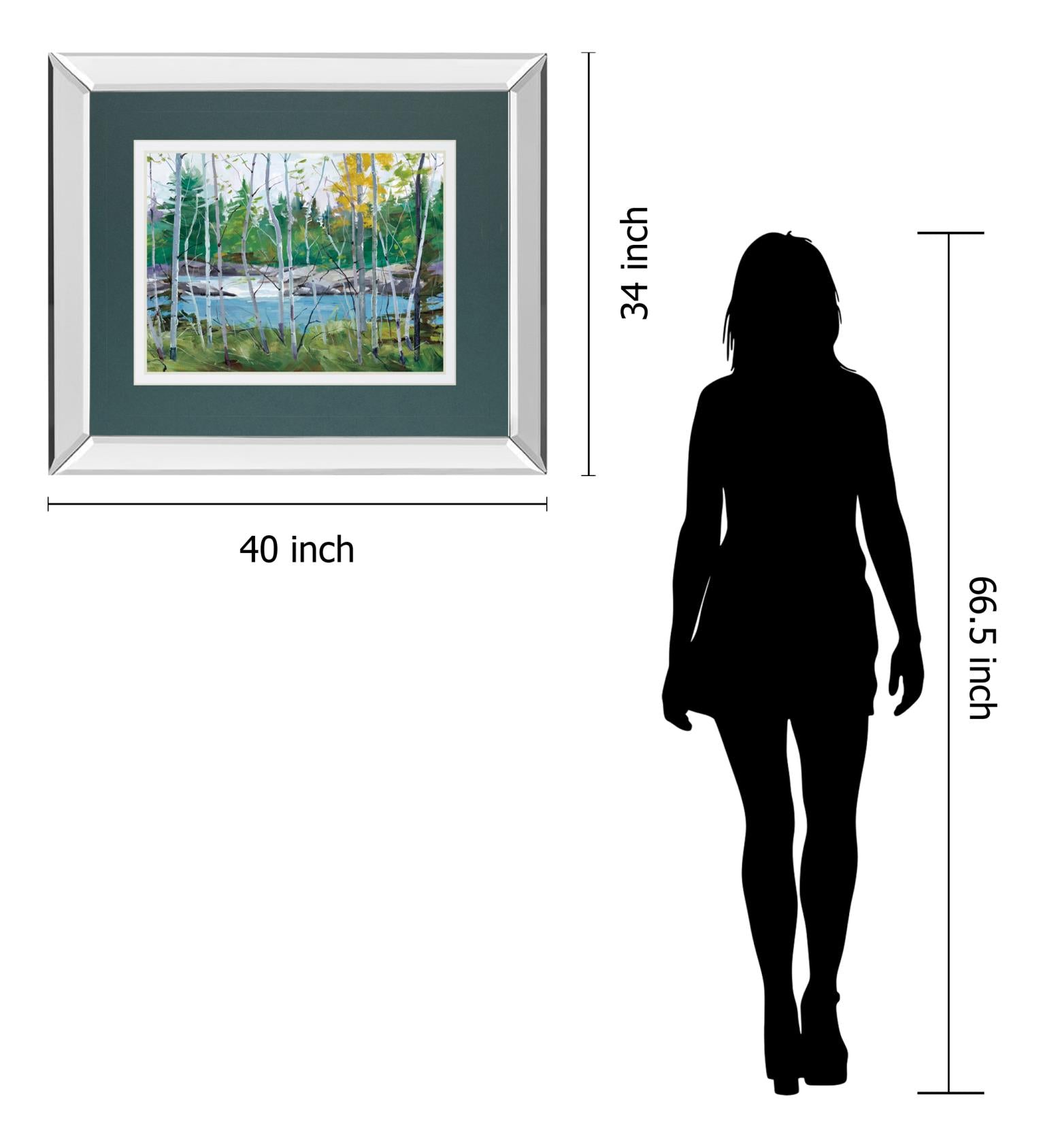 Mirrored Frame Extounge Rapids By G. Forsythe 34X40 Mirror Frame Print