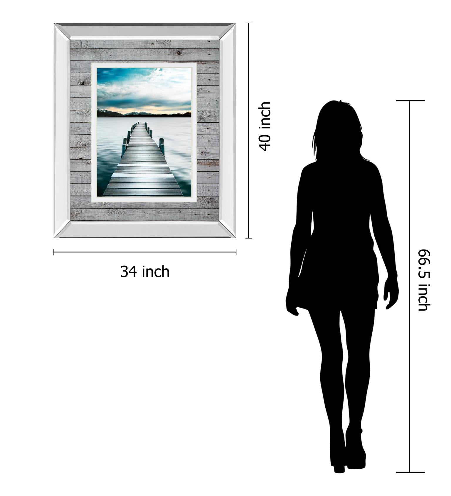 Mirrored Frame Jetty By Interfoto - Danita Delimont 34X40 Mirror Frame Print