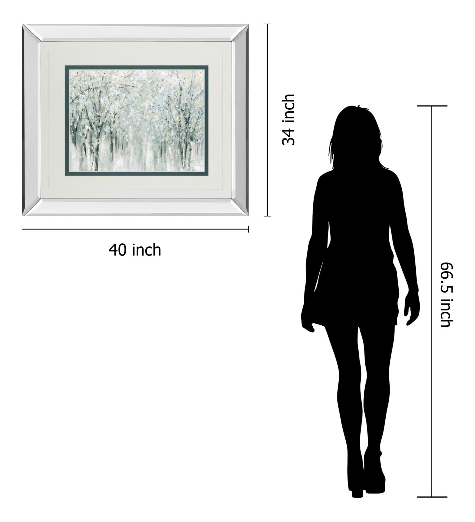 Mirrored Frame Winter Mist By Carol Robinson 34X40 Mirror Frame Print