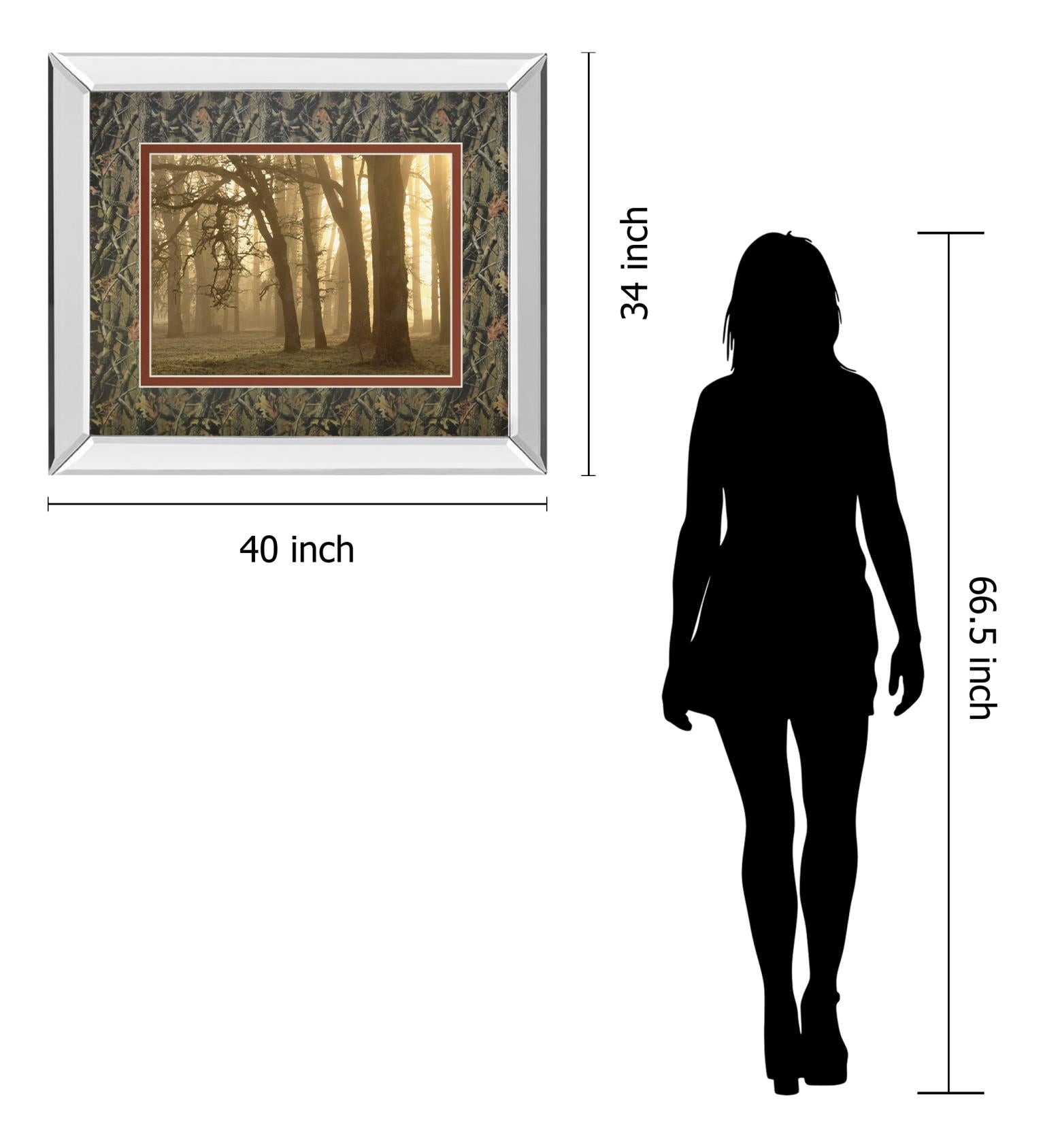 Mirrored Frame Woodland Sweep By Dennis Frate 34X40 Mirror Frame Print