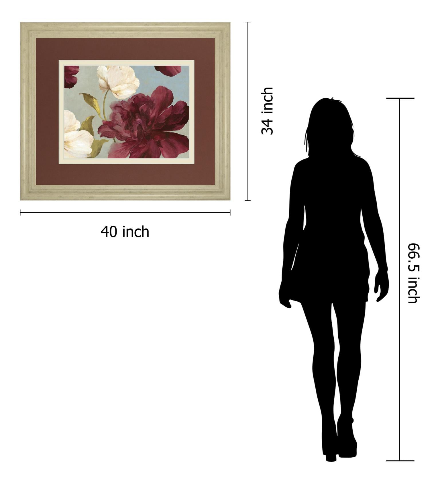 Deep Peonies Ii By Asia Jensen 34X40 Framed Print