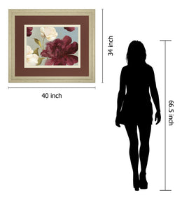 Deep Peonies Ii By Asia Jensen 34X40 Framed Print