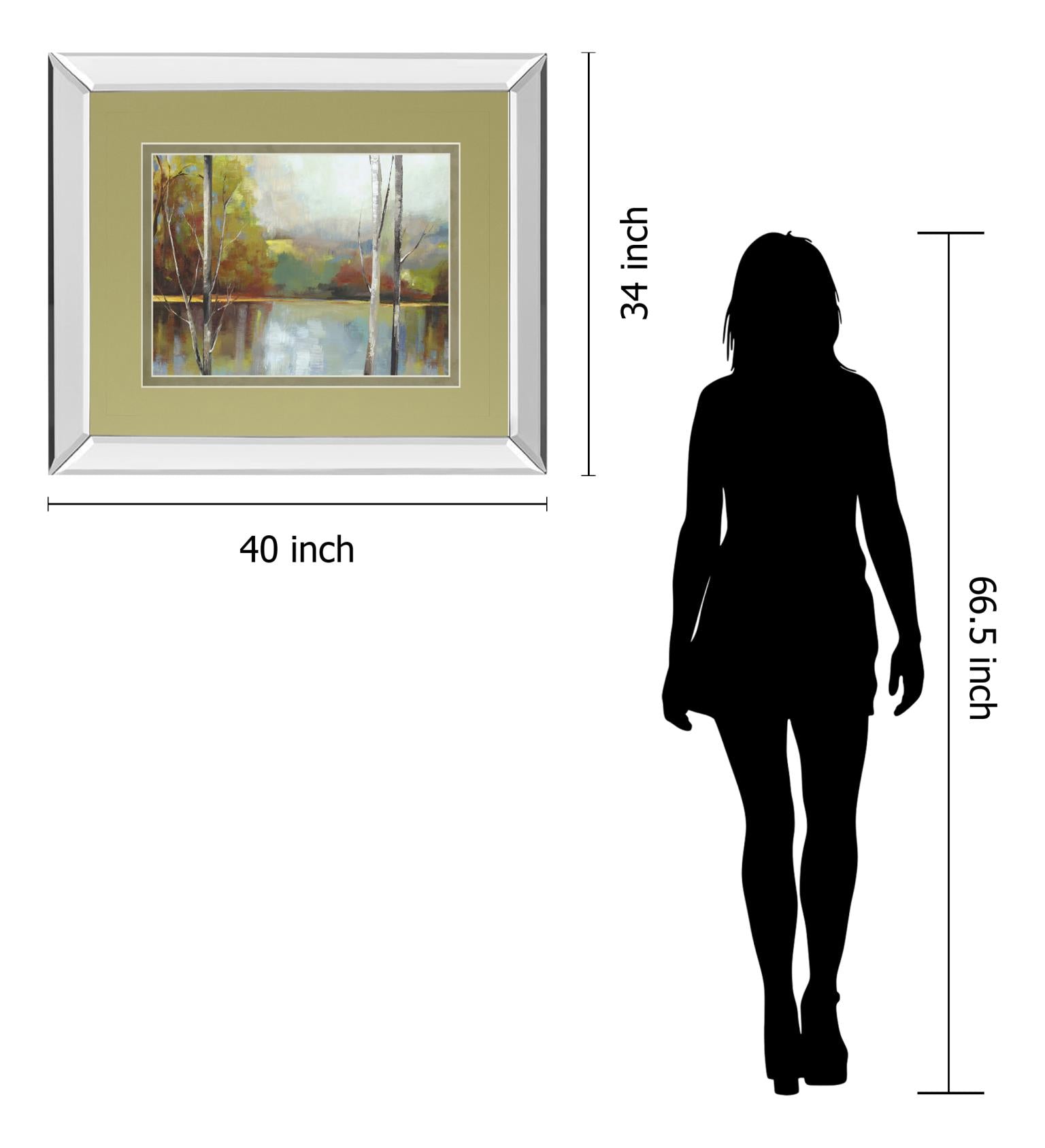 Mirrored Frame Still Water By Trent Thompson 34X40 Mirror Frame Print