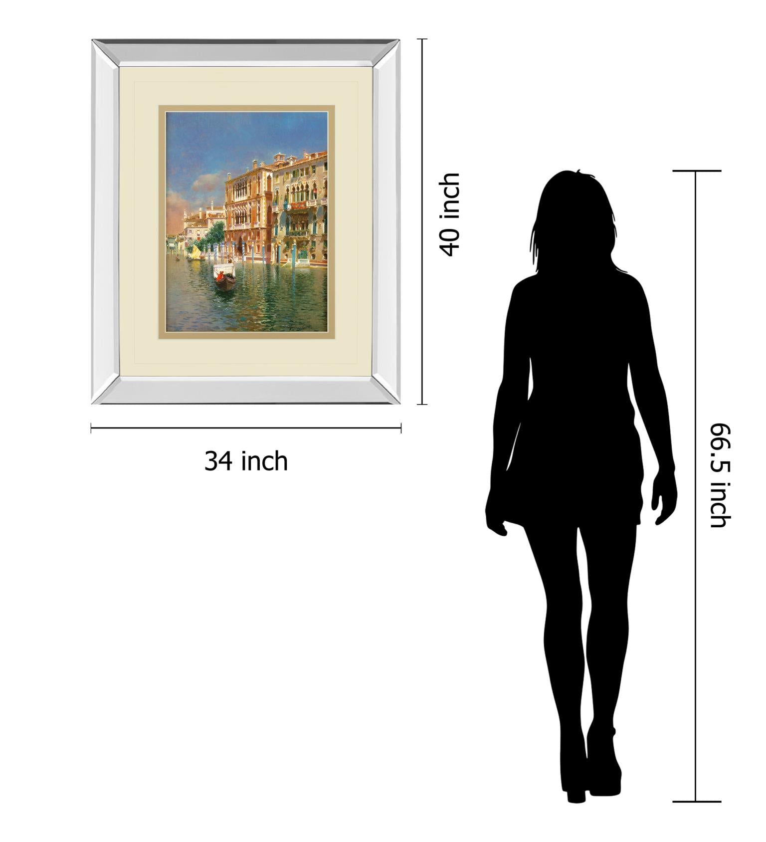 Mirrored Frame The Grand Canal, Venice By Rubens Santora 34X40 Mirror Frame Print